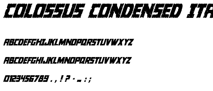 Colossus Condensed Italic font